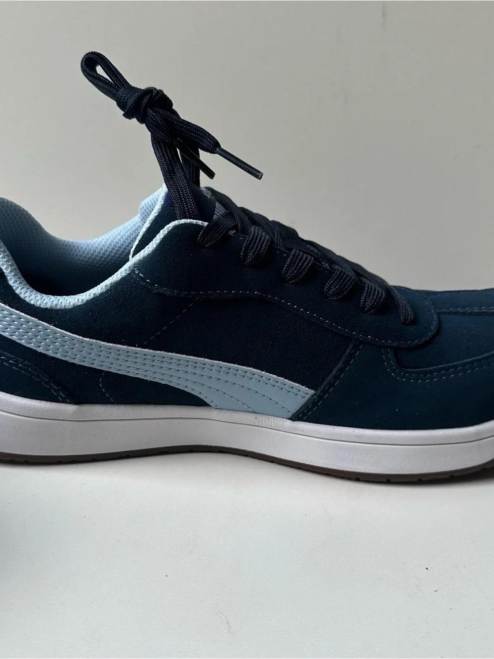 Puma Safety Shoes Men's Size 10 Navy Blue Suede Slip Resistant Work Sneakers